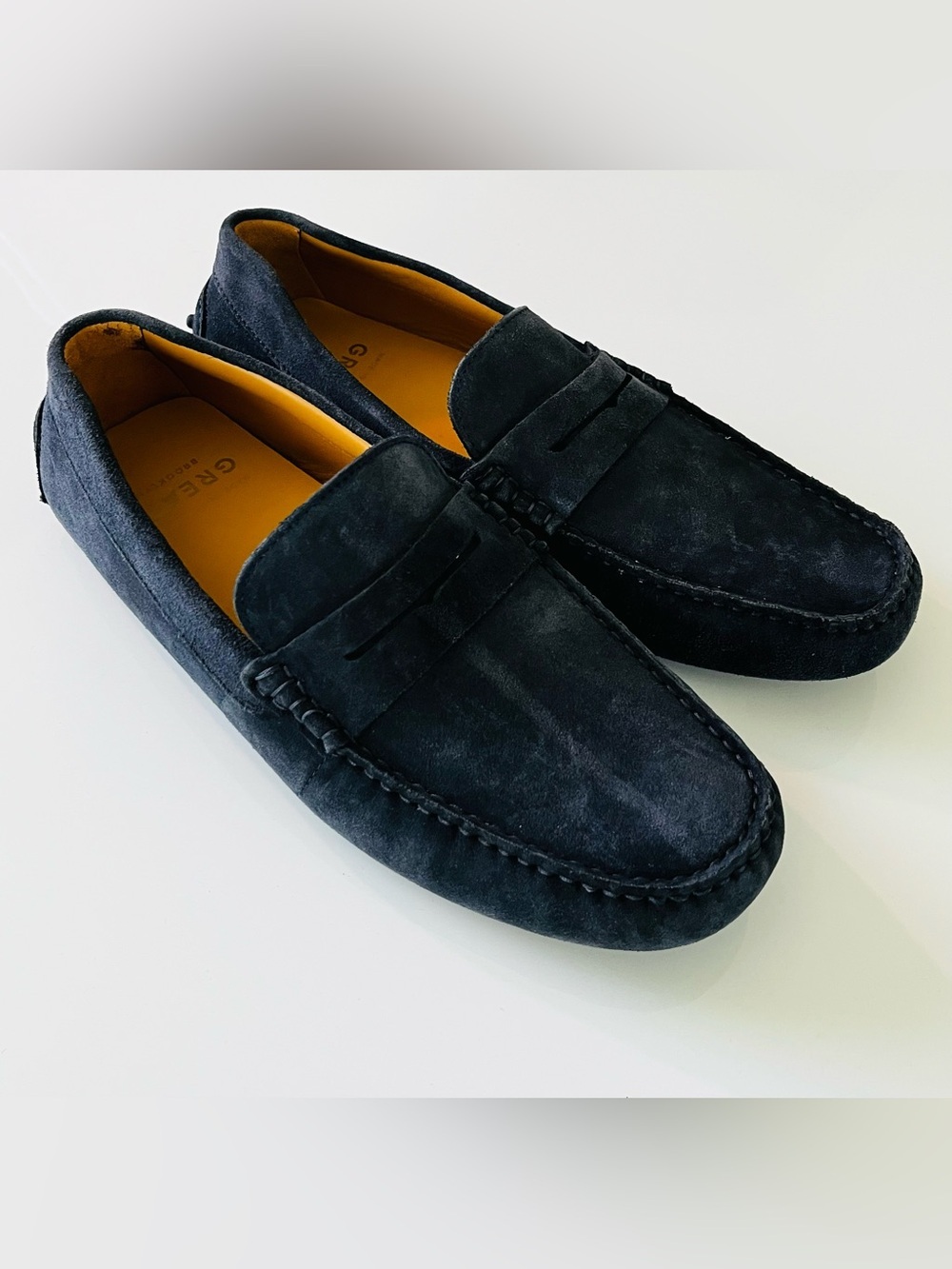 Greats Corsa Driver Hand Sewn Penny Loafers Navy Suede Leather Moccasin Men’s 11 - Picture 4 of 12